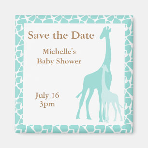 Maman et bébé Girafe Magnet Réservez la date