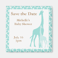 Maman et bébé Giraffe Magnet Réservez la date