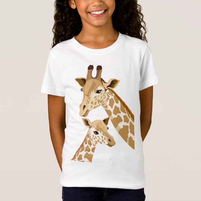 Maman et bébé Giraffes Enfants T-shirts (Devant)