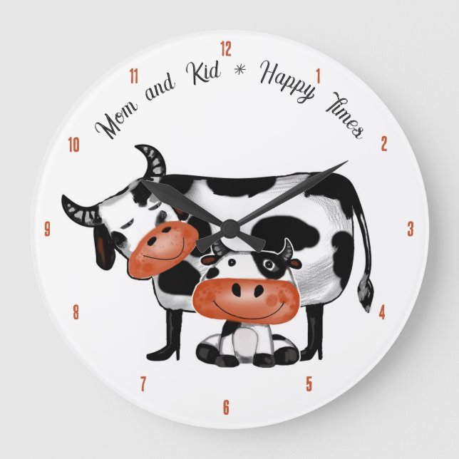 Maman et enfant * Horloge murale Bonheur (Recto)