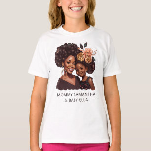 Maman et fille noire personnalisée (20) T-shirt