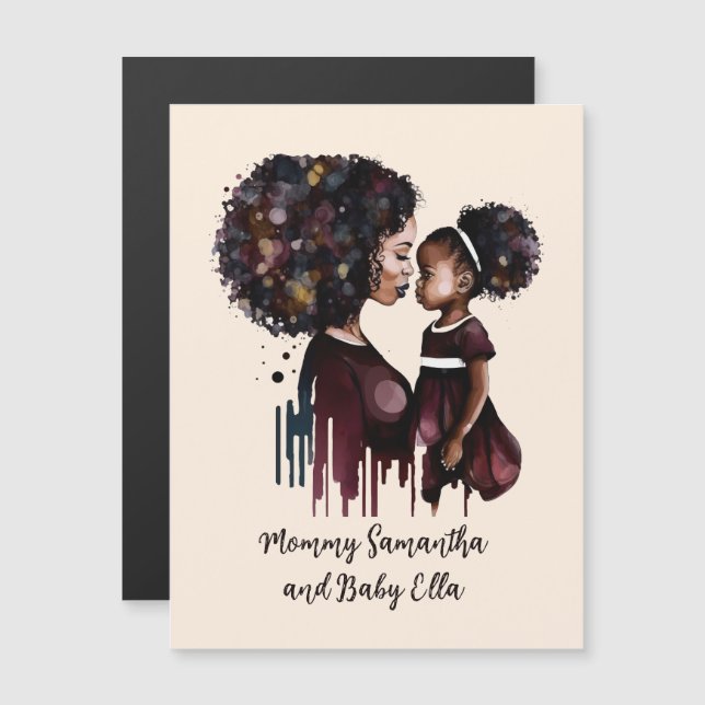 Maman et fille noire personnalisée (4) (Devant / Derrière)