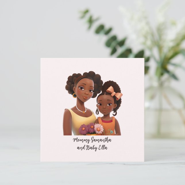 Maman et fille noire personnalisée (7) (Debout devant)