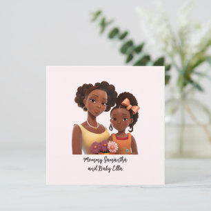 Maman et fille noire personnalisée (7)