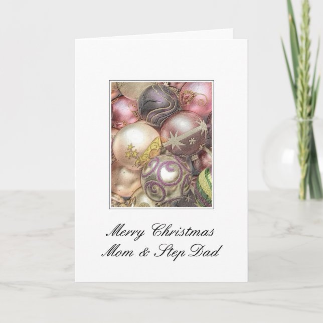 Maman et Step Papa Joyeuse carte de Noël (Devant)