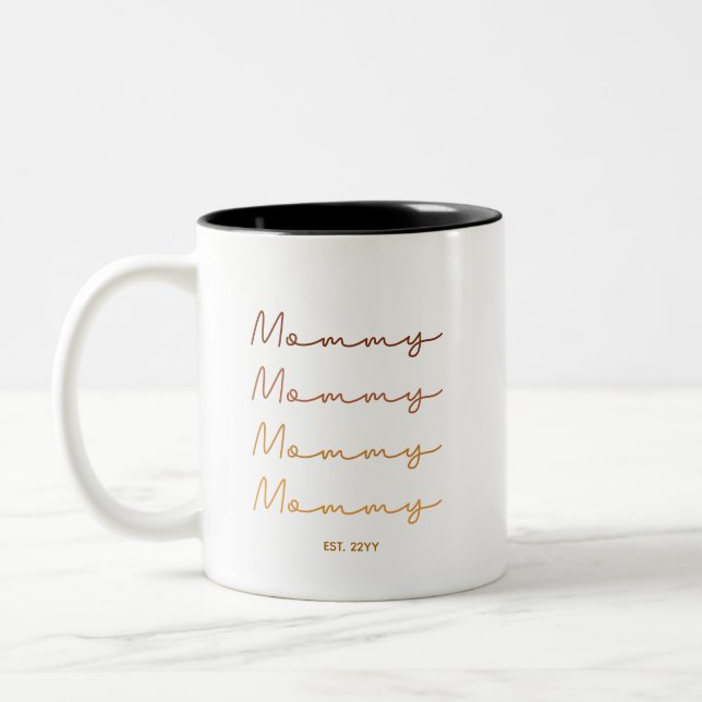 Maman établie | Maman Cadeau Terre Tone café Mug (Gauche)