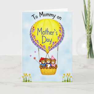 Maman Fantaisiste Carte Montgolfière