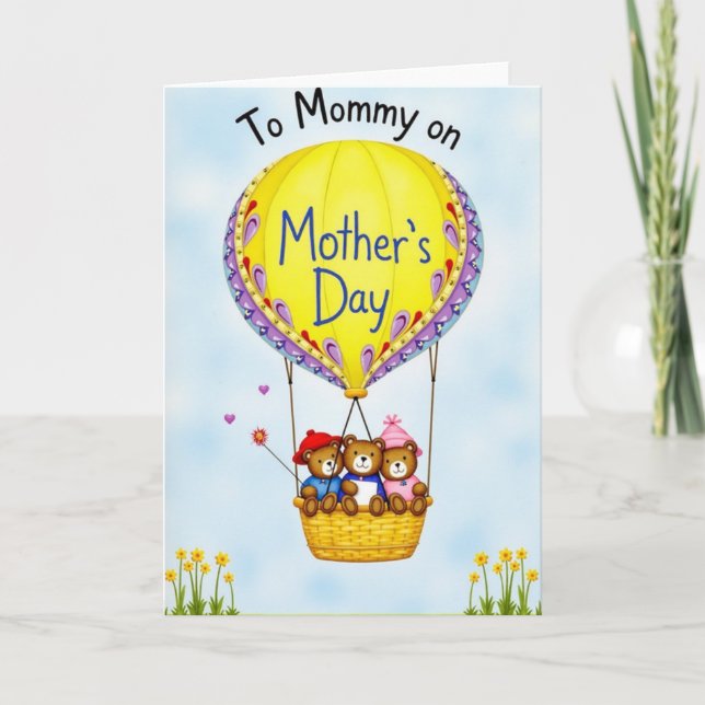 Maman Fantaisiste Carte Montgolfière (Devant)