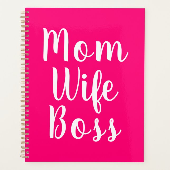 Maman femme patron hot rose script personnalisé él (Devant)