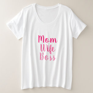 Maman femme patron rose blanc script personnalisé