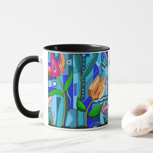 Maman Fête des mères tasse café cadeau fleurs (Avec donut)