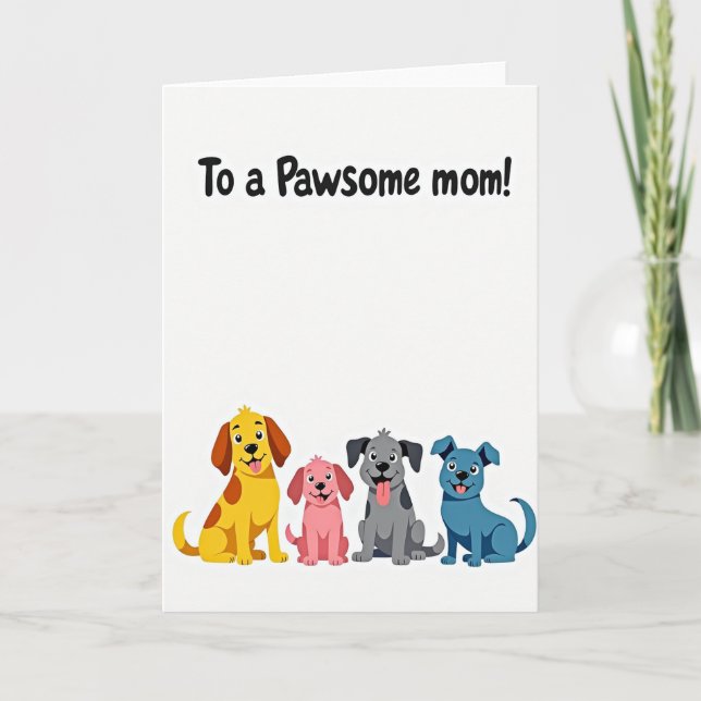 Maman Géniale Chiens Illustration Carte (Devant)