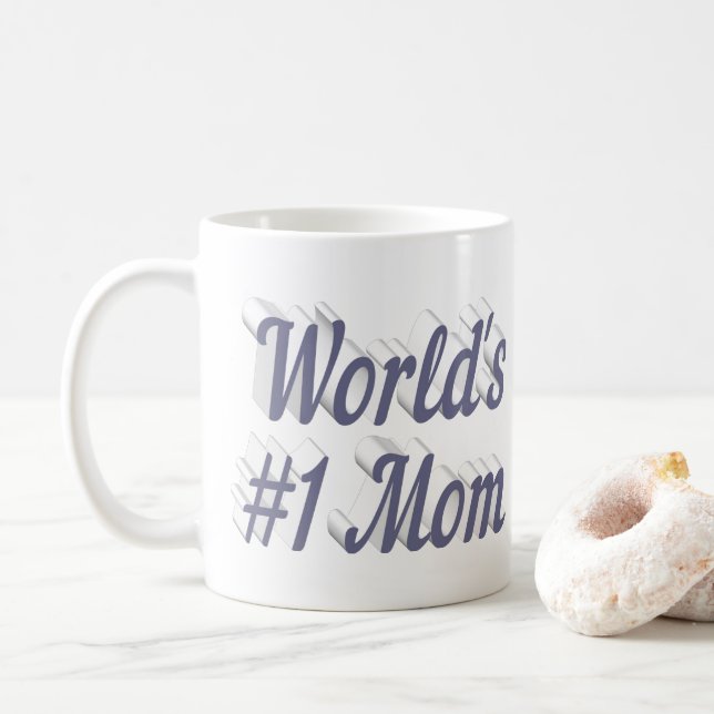 Maman grise demi-texte tasse de café (Avec donut)