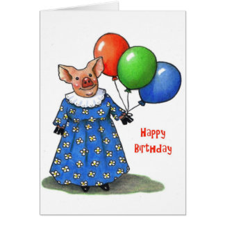 Maman heureuse Pig With Balloons : Crayon de