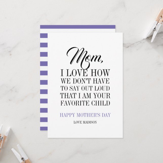 Maman Je suis ta carte de fête de la mère de l'enf (Devant/Arrière en situation)