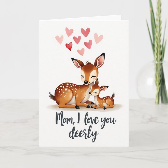 Maman je t'aime carte cerf (Devant)