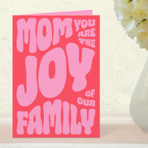 Maman Joie de la famille Carte moderne pour la fêt