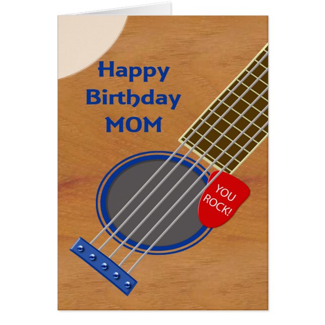 Maman Joueur guitare Anniversaire (Devant)
