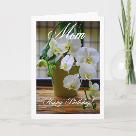 Maman Joyeux Anniversaire Carte Orchidees Blanch Zazzle Fr