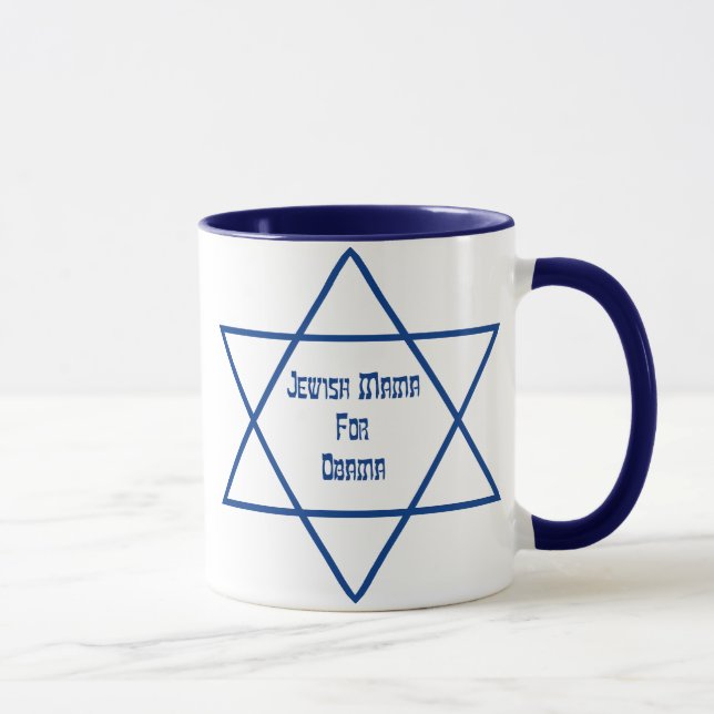 Maman Juive Pour Obama Lg. Star Mugs (Droite)