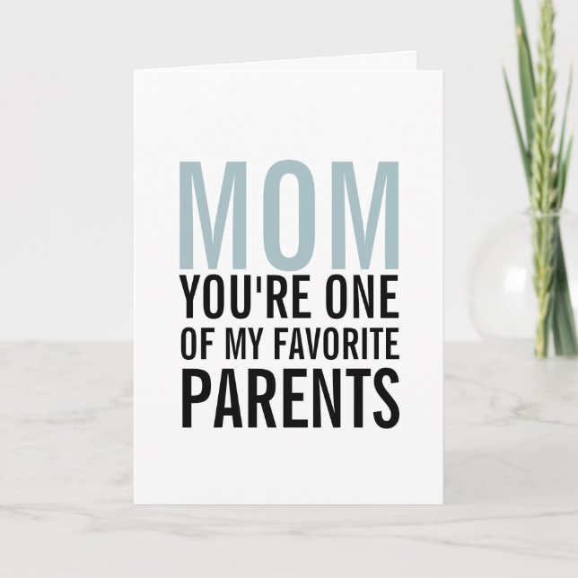 Maman Ma carte de fête de la mère du parent favori (Devant)