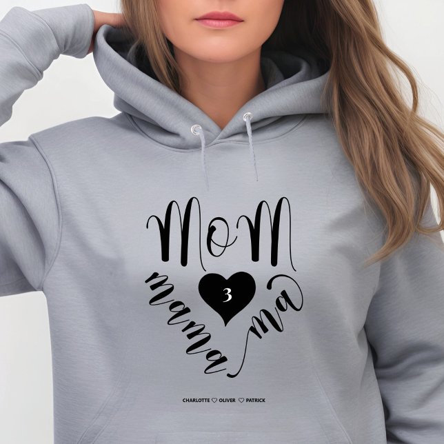 Maman Mama Ma Coeur Enfants Noms Sweat - shirt à c (Créateur téléchargé)