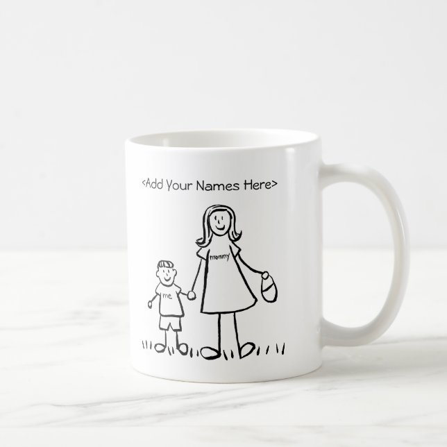 Maman & Me - Mère & Petit Garçon Mugs Personnalisé (Droite)
