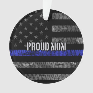 Maman Mince Ligne Bleue Distorsion Drapeau