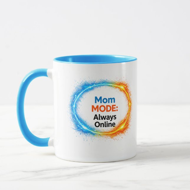 Maman Mode Toujours En Ligne Mug Drôle | Inspiré d (Gauche)