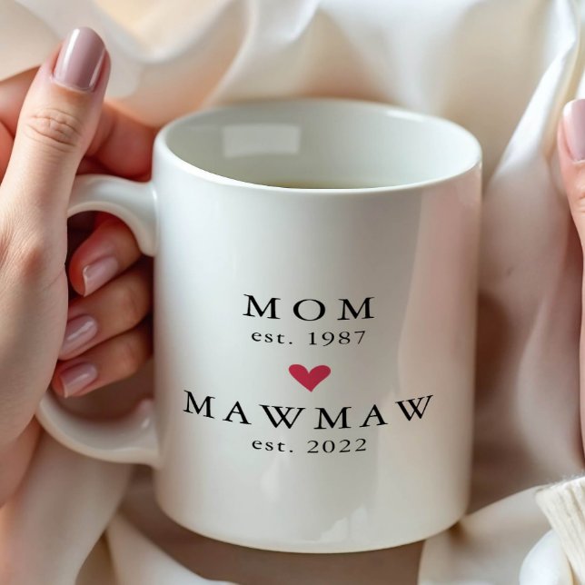 Maman Moderne | Mawmaw Année de Fondation Mug à Ca (Créateur téléchargé)
