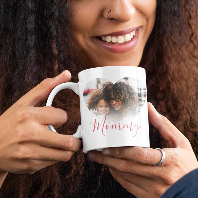 Maman Moderne | Photo de Coeur | Mug à Café (Créateur téléchargé)