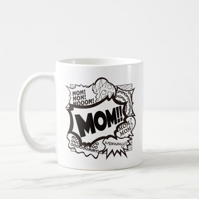 MAMAN ! Moi, Time Mug. Version comique Café Mug (Gauche)
