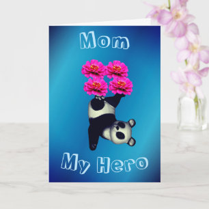 Maman Mon héros Jongle Panda Carte de fête des mèr