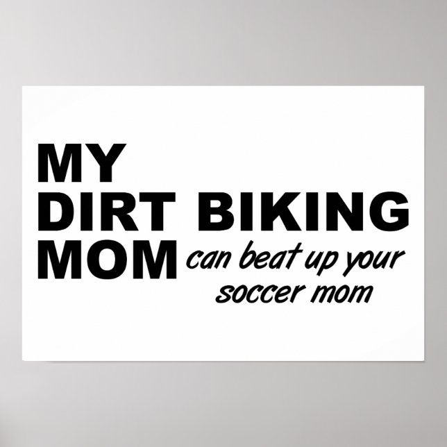 Maman Motocross Poster Drôle (Devant)