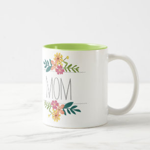 Maman Mug de café avec fleurs