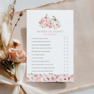 Maman ou papa Automne fille Baby shower jeu