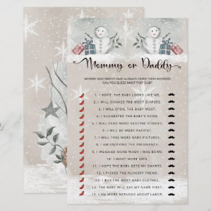 Maman ou papa baby shower bébé jeu