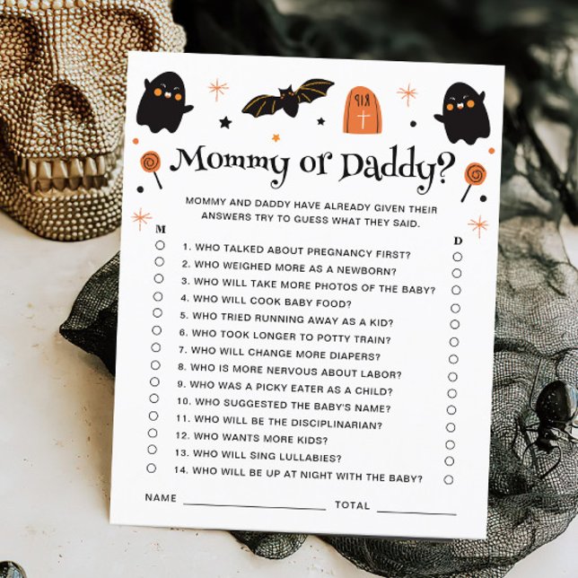 Maman Ou Papa Baby shower Halloween Jeu (Créateur téléchargé)