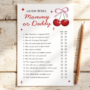 Maman ou Papa Cerise sur le Gâteau Jeu de Baby Sh