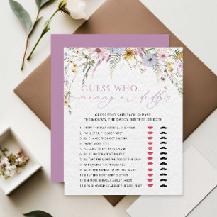 Maman ou papa fille Baby shower Fleur sauvage Jeu