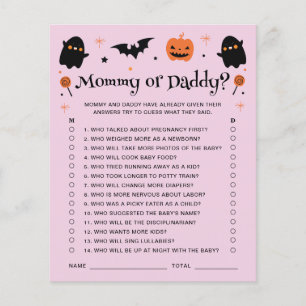 Maman Ou Papa Halloween Jeu de Baby shower de cuis