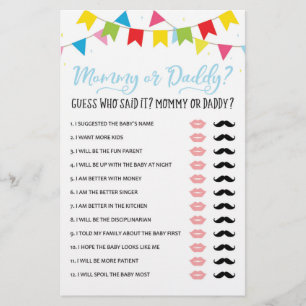 Maman ou papa Jeu Baby shower partie