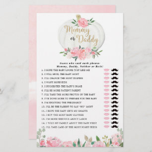 Maman ou papa jeu d'or rose chute citrouilles