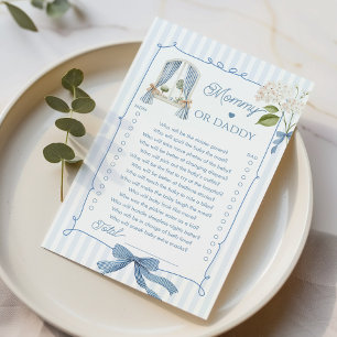 Maman ou Papa Nursery Française Nœud Papillon Bleu