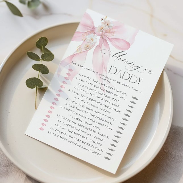 Maman ou papa Pink Bow Guess Who Floral jeu (Créateur téléchargé)