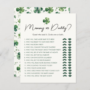 Maman ou papa St. Patrick's Day Baby shower Jeu