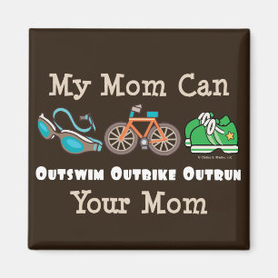 Maman Outswim Outbike Outrun Triathlon Magnet