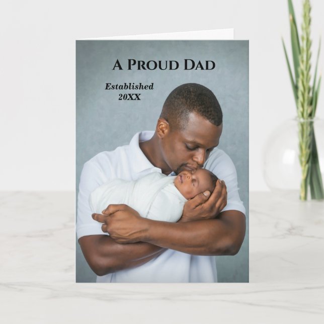 Maman Papa Nouveau bébé Photo de naissance Carte p (Devant)