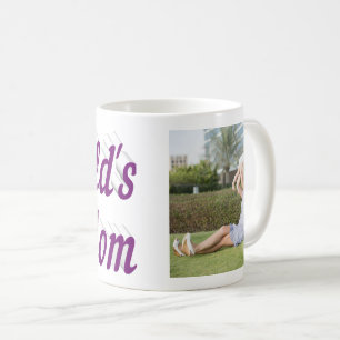 Maman Photo texte violet Café Mug