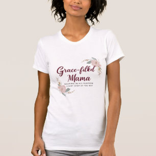 Maman pleine de grâce - Elégant T-shirt chrétien